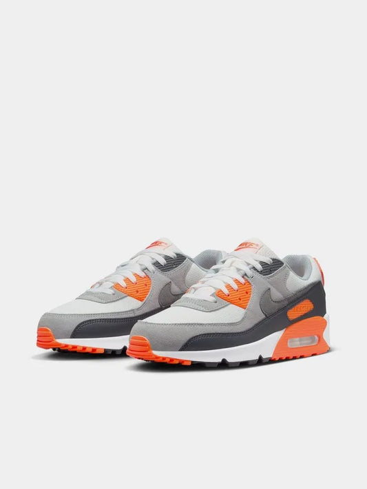 Nike Men's Air Max 90 Grey/Orange Sneaker