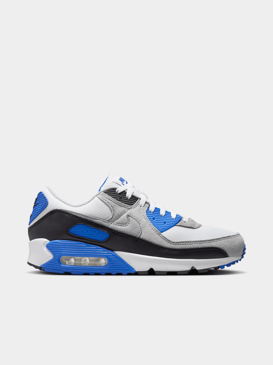 Nike Men's Air Max 90 White/Grey/Blue Sneaker